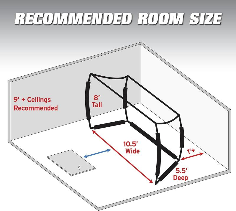 GoSports Range Cage 10 x 8 ft Golf Practice Hitting Net - Blank Simulator Screen