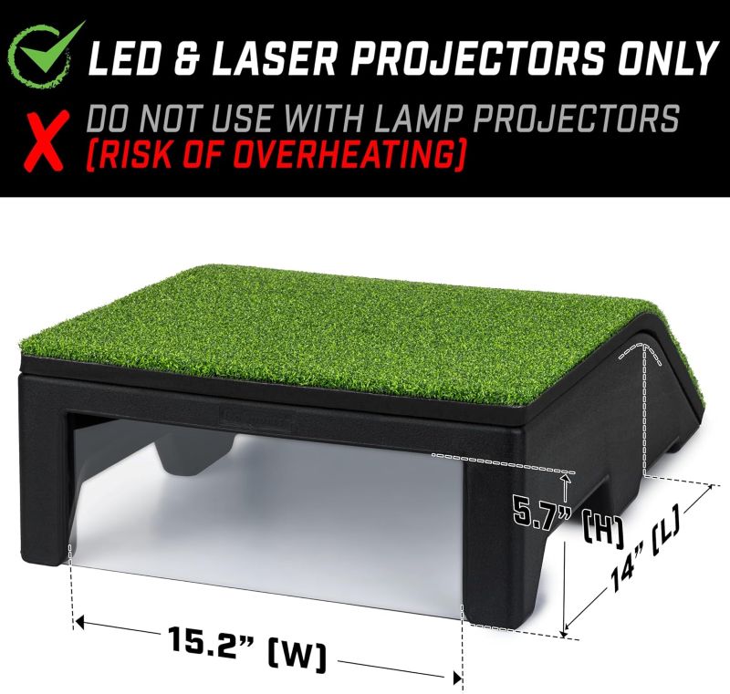 GoSports Golf Simulator Projector Cover with Turf - Floor Mounted Enclosure for LED Projectors