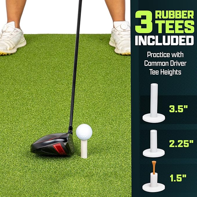 GoSports PRO Golf Hitting Mats for Indoor/Outdoor Practice - Turf Driving Range Mats for Golf Simulators and Practice