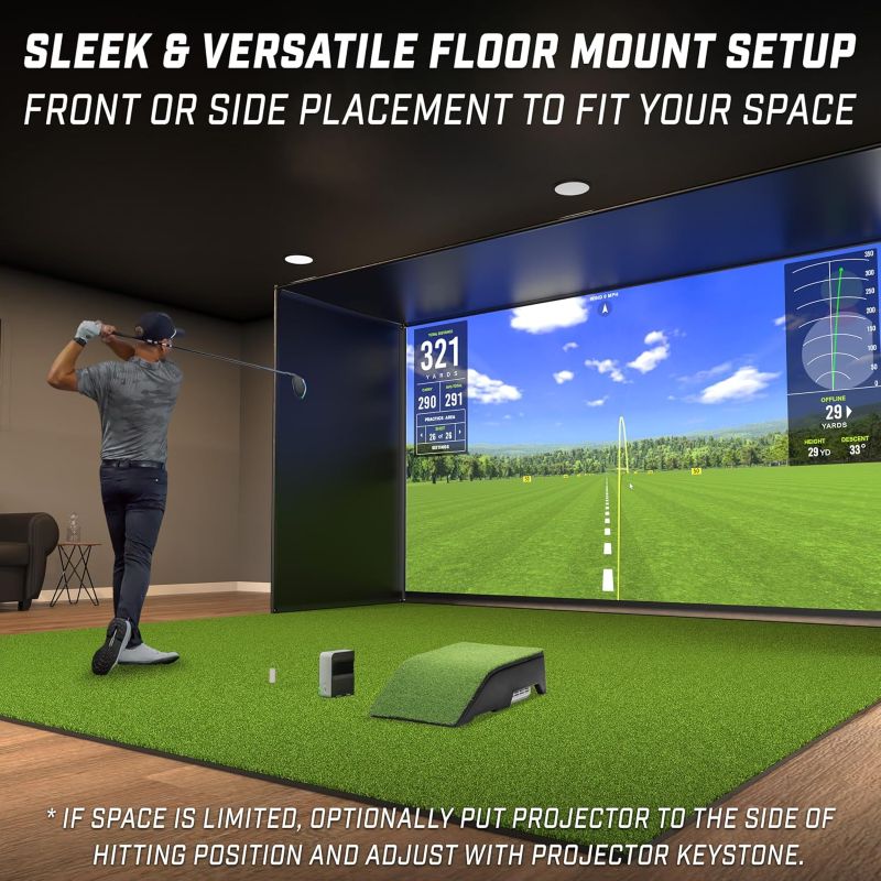 GoSports Golf Simulator Projector Cover with Turf - Floor Mounted Enclosure for LED Projectors