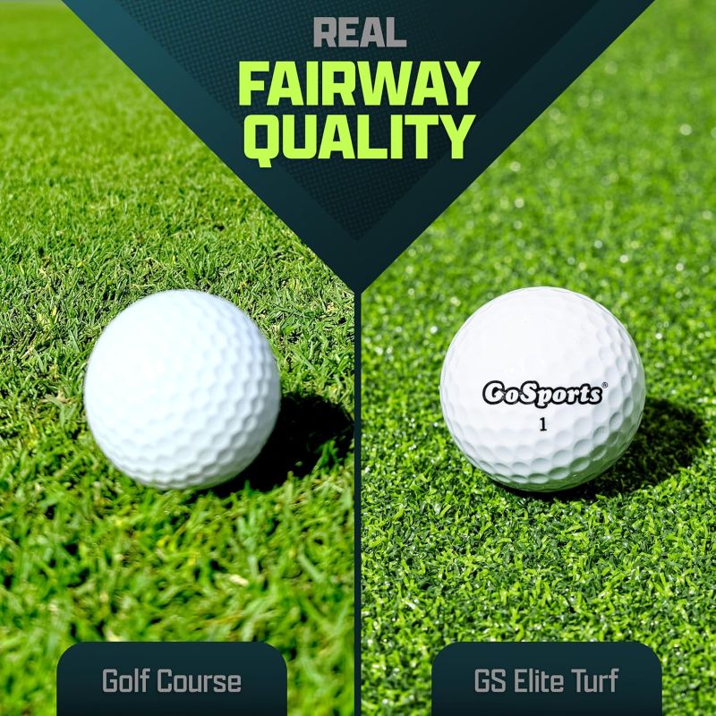 GoSports Elite Golf Hitting 15mm 5'x5' Mat for Indoor/Outdoor Practice – Turf Driving Range Mats for Golf Simulators and Practice