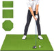 Person practicing golf on GoSports Pro green mat 