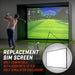 Golf simulator setup with a screen replacement sim screen for Gosports enclosure
