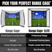 Comparison chart of Range Cage and Range Cage Elite golf practice nets with specifications.