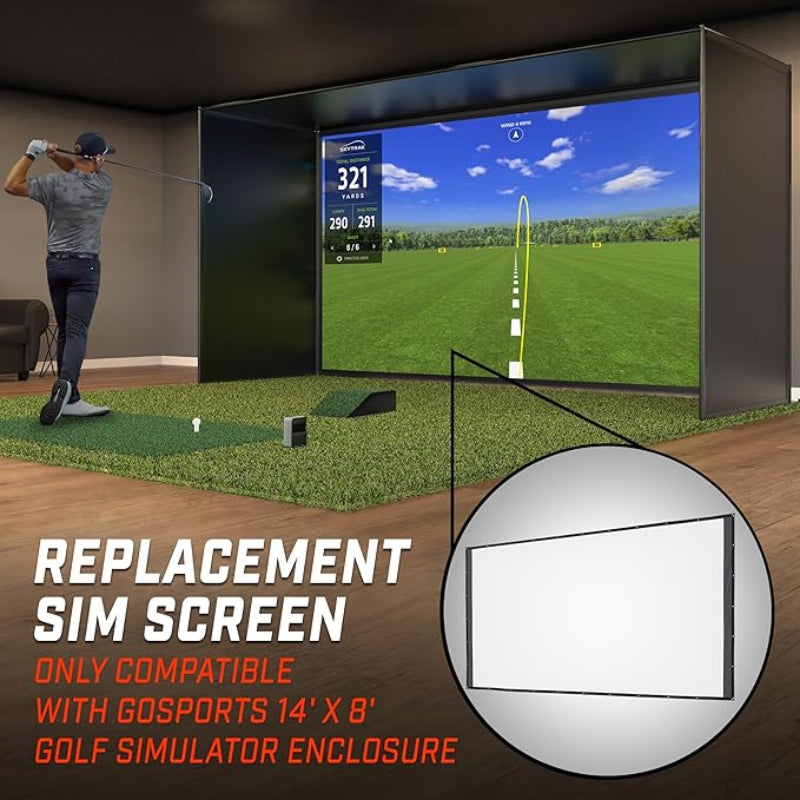 GoSports Replacement Sim Screen - Only Compatible with GoSports Golf Simulator Enclosure - 14 x 8 ft