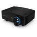 Black BenQ projector on a white background from the front side