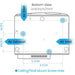 Technical diagram of the BenQ TK710STi with labeled parts and dimensions.