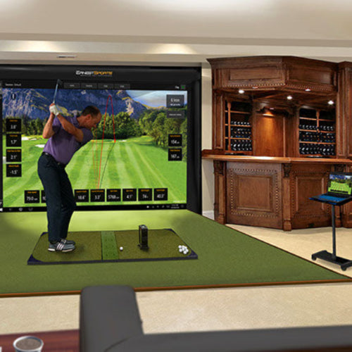 ESB1 by Ernest Sports set as an in home golf simulator