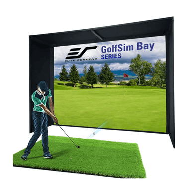 Elite Screens GolfSim Bay, 10’x10′ Enclosed Impact Projector Screen for Golf/Multi-Sport Simulation, Full Frame Kit
