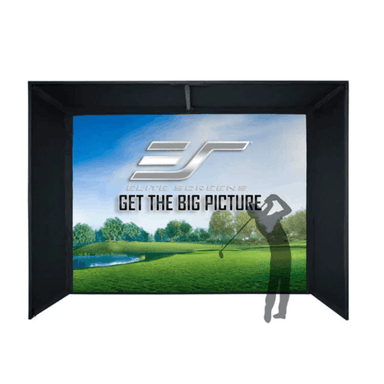 Elite Screens GolfSim Bay, 13’x10′ Enclosed Impact Projector Screen for Golf/Multi-Sport Simulation, Full Frame Kit on white background