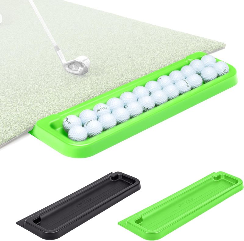 GoSports All-Weather Golf Ball Tray with 24 Ball Capacity - Green - Compatible with All Hitting Mats