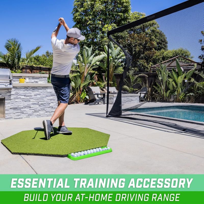 GoSports All-Weather Golf Ball Tray with 24 Ball Capacity - Green - Compatible with All Hitting Mats