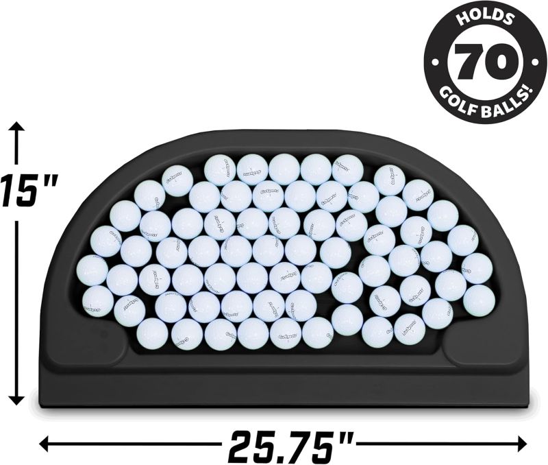 GoSports All-Weather Golf Ball Tray - Black highlighting tray size 15"x25.75"