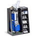 GoSports Premium Wooden Golf Bag Organizer and Storage Rack - Black on white background
