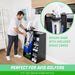 Man organizing golf bag with GoSports Premium Wooden Golf Bag Organizer and Storage Rack showing features