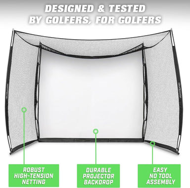Golf practice net and cage with white background for projection