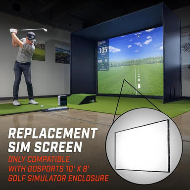 GoSports Replacement Sim Screen - Only Compatible with GoSports Golf Simulator Enclosure 10x8 ft shown with GoSports enclosure
