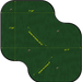 Sawgrass Model putting green with measurements on a white background