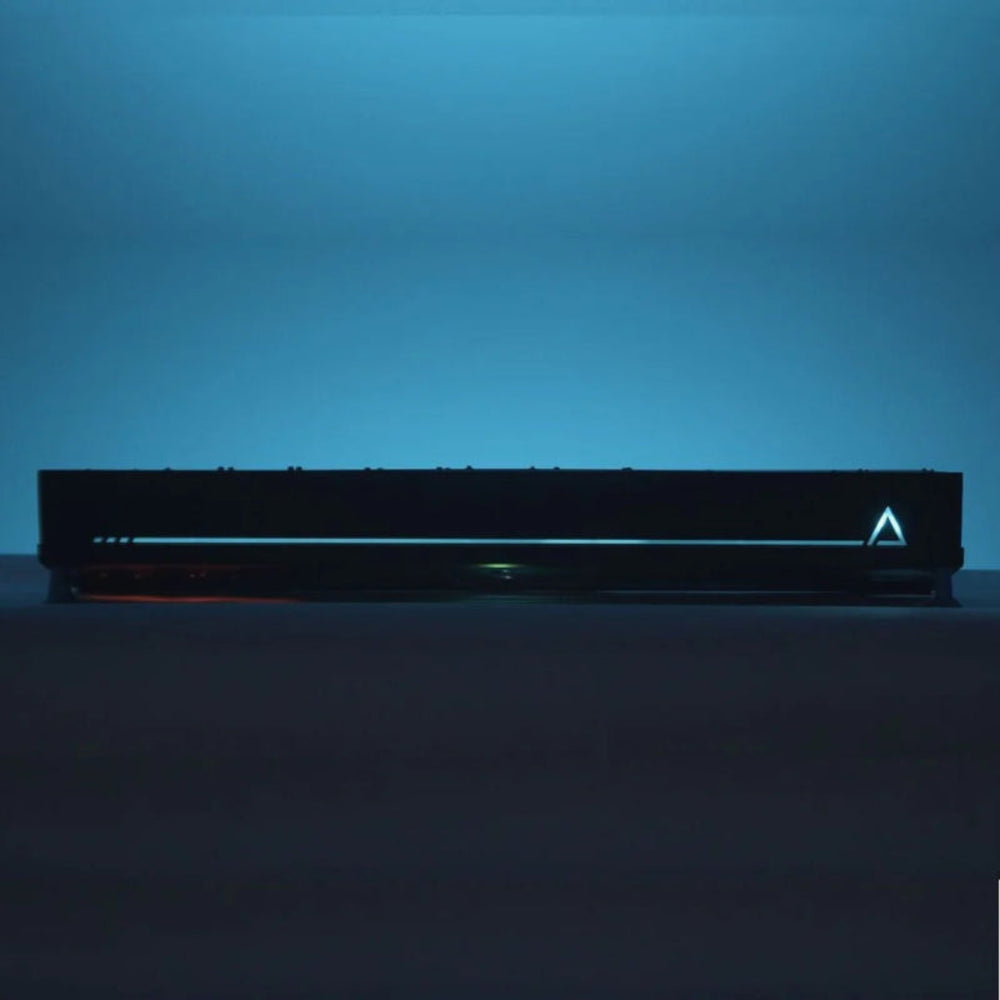 Apogee by TruGolf simulator front view on a blue background
