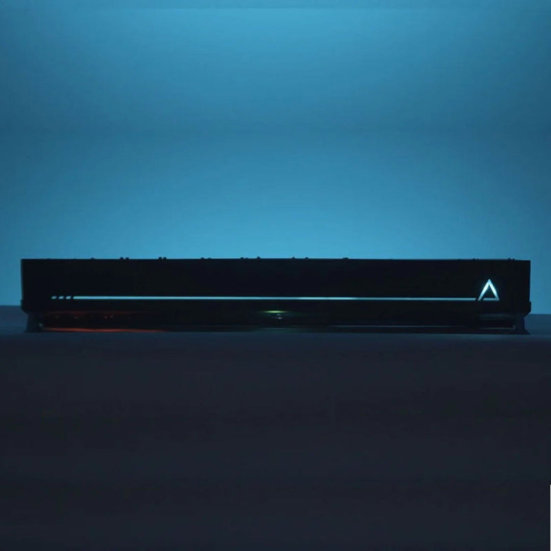 Apogee by TruGolf simulator front view on a blue background