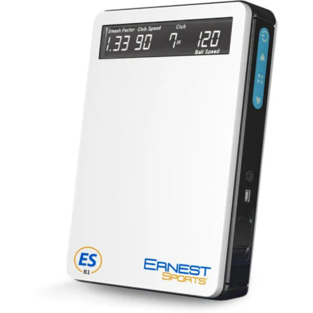 front view of ESB1 launch monitor by Ernest Sports on a white background